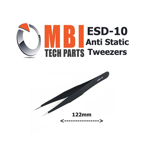 ESD Safe Anti-Static Stainless Steel Tweezers Electronic Repair Precision Tools ESD-10