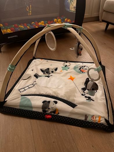 Tiny Love Newborn Play Gym | Black & White Baby Activity Mat with Hanging Toys