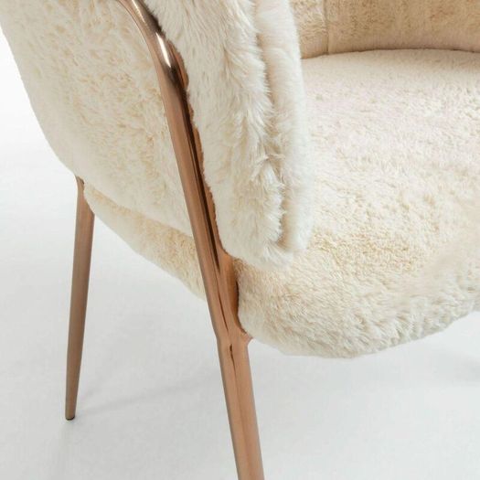 Armchair Runnie fur white steel