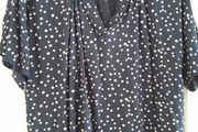 Fransa Top Navy with White Polka dots
