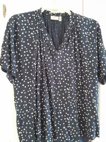 Fransa Top Navy with White Polka dots