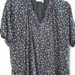 Fransa Top Navy with White Polka dots