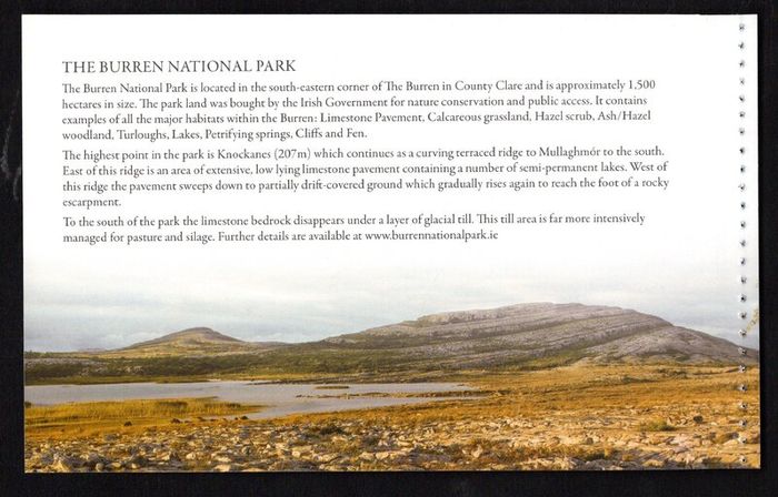 2011 Ireland National Parks of Ireland Commemorative Stamps Booklet Mint Never Hinged (MNH). Scans of contents show in advert.