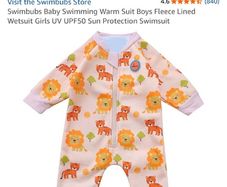 Fleece-lined swimsuit 0-3 months