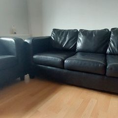 Black sofa and  matching chair