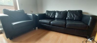 Black sofa and  matching chair