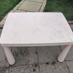 IKEA MAMMUT Childrens table in outdoor pink 77x55 cm