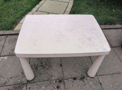 IKEA MAMMUT Childrens table in outdoor pink 77x55 cm