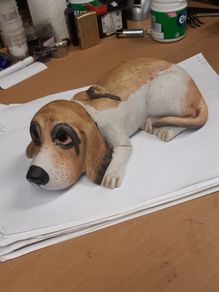 Basset hound dog ornament