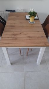 Dining table MARKSKEL 150x193 white/oak colour