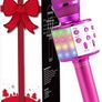 MULTIPLE COLOURS AVAILABLE Microphone for Kids Adults, Wireless Bluetooth Microphone with Flashing Colorful LED Lights Portable Speaker Karaoke Machine, Home KTV Player Support Android & iOS Devices for Party Singing Image 5