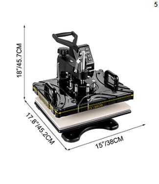 BRAND NEW 6 In 1 Heat Press Machine 800W 12 X 15 Inch Black & Blue 360 Degree Rotation Design Digital LED Transfer Printing for Mug