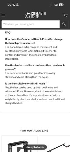 Strengthmax Branded Olympic Camber Bar Amd Jaw Lock Collars!!