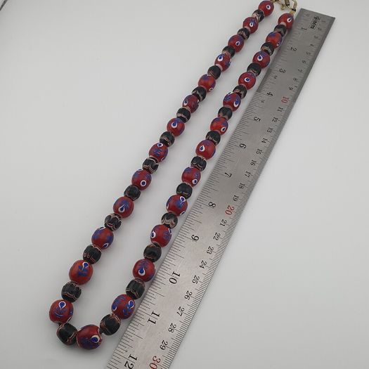 Antique Venetian Style Floral & Trade Glass Beads Necklace
