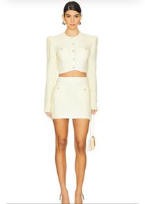 Marjorelle lemon knitted mini skirt
