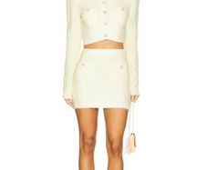 Marjorelle lemon knitted mini skirt