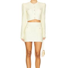 Marjorelle lemon knitted mini skirt