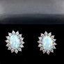 Stunning pair of White Opal Stud Earrings Image 2