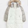 River Island - Puffer Coat  - Cream and Taupe Colour Block - UK 8 - Brand New RRP 120 Image 2