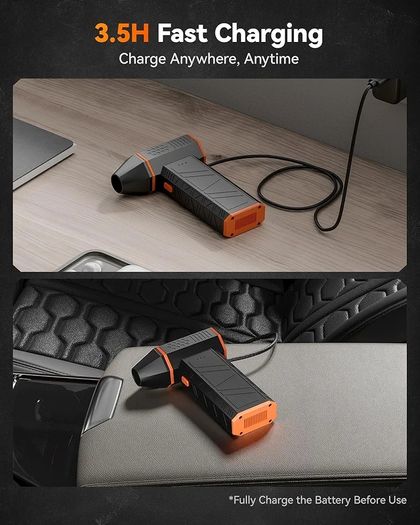 Compressed Air Duster-110000RPM Super Power Cordless Air Duster, 3-Gear Adjustable Mini Blower with Fast Charging, Dust Blower for Computer, Keyboard, House, Outdoor and Car
