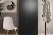 Shoe Cabinet Black 80x35.5x180 cm Chipboard