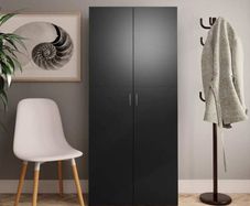 Shoe Cabinet Black 80x35.5x180 cm Chipboard