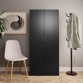 Shoe Cabinet Black 80x35.5x180 cm Chipboard