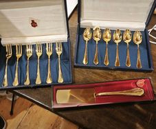 Two Beautiful Vintage-Style 18K Gold Plated Cutlery Sets