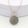 925 Vintage Sterling Silver Necklace, Montrose Blue Agate And Marcasite Reversible Pendant Image 6
