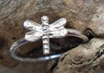 Sterling Silver Dragonfly Stacking Ring,Preloved Size R