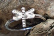 Sterling Silver Dragonfly Stacking Ring,Preloved Size R