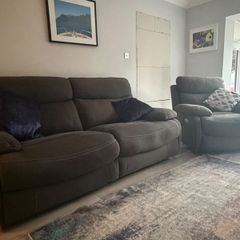 reclining sofa and arm chair