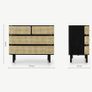 Black Stain Oak and Rattan Ankhara Chest of Drawers Image 2