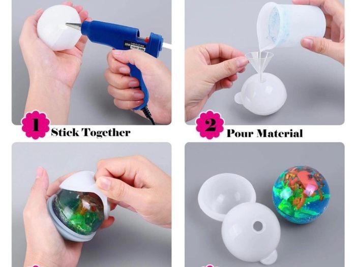 Epoxy Resin Moulds Silicone, Acejoz 12Pcs Resin Moulds Kit for Resin Casting with Sphere, Cube, Pyramid, Diamond, Square, Round and Crystal Pendants for Resin Epoxy, Candle, Soap, Bath Bomb (FREE POSTAGE)