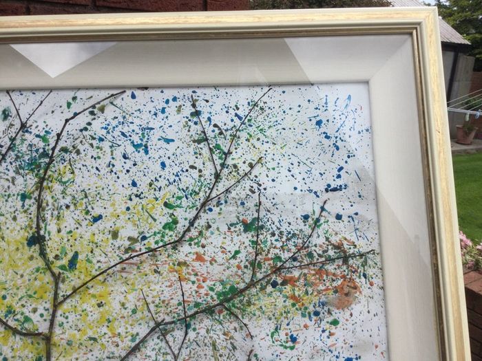Art - Oil on Board with Natural Twigs. ( Reduced)