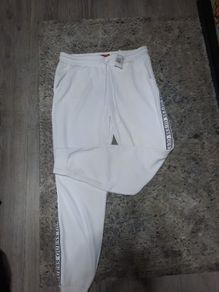 White guess track bottoms