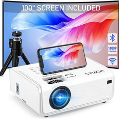5G WiFi Bluetooth Projector, VOPLLS Native 1080P Projector 4K Supported 12000L, 6D/4P Keystone Correction, Zoom, PPT Function Outdoor Projector with Screen and Tripod for Android iOS Phone/Laptop (FREE POSTAGE)