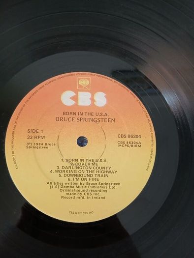 Bruce springsteen born in the usa vinyl, rare irish pressing