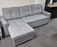 Silver Grey Brand New Corner Sofa Bed with Storage