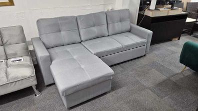 Silver Grey Brand New Corner Sofa Bed with Storage