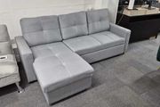 Big Deal light grey fabric corner sofa bed with storage