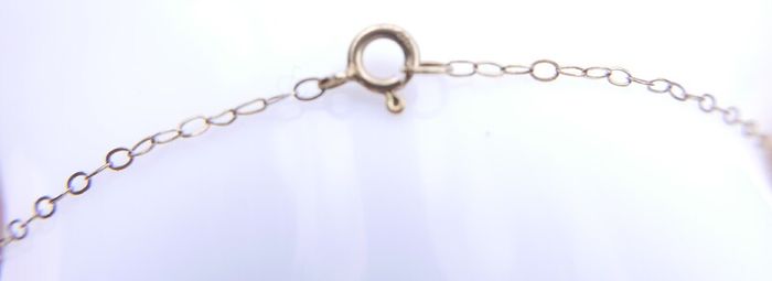 Vintage 9Ct Gold  Necklace With Real Pearl Pendant length 19,8" - 0,75g