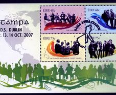 2007 Ireland Stampa Public Souvenir Music Miniature Sheet Overprinted for Stampa cancelled with show cancel of the 12th November 2007