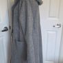 Grey Hooded Wool Look Midi Coat Jacket Oversized Minimalist Winter UK 12 Image 2