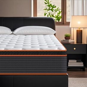 5FT King Size Mattress 10.6 Inch, Hybrid Gel Memory Foam, Individually Pocket Sprungs Medium Firm 7 Zone Orthopedic Mattress Kingsize for Back Pain Relief, 100 Night Home Trial