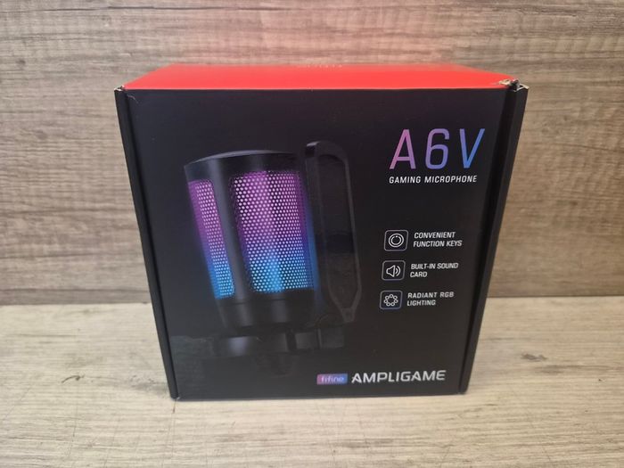 FIFINE AmpliGame A6V RGB USB Gaming Microphone USB Condenser Mic for PC, PS5.