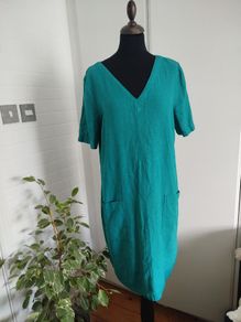 M&S linen dress as new size 12-14