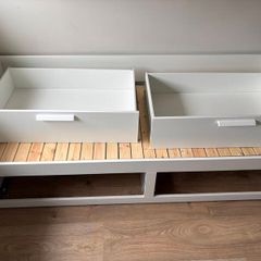 BRIMNES Daybed w 2 drawers 2 mattresses white Afjall medium firm
