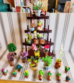 Tiny plants, flowerpots, vases for dolls house