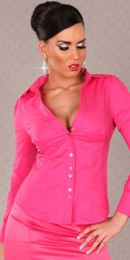 barbie pink waisted_Business-blouse__Color_FUCHSIA_ fits Size_36_36-38